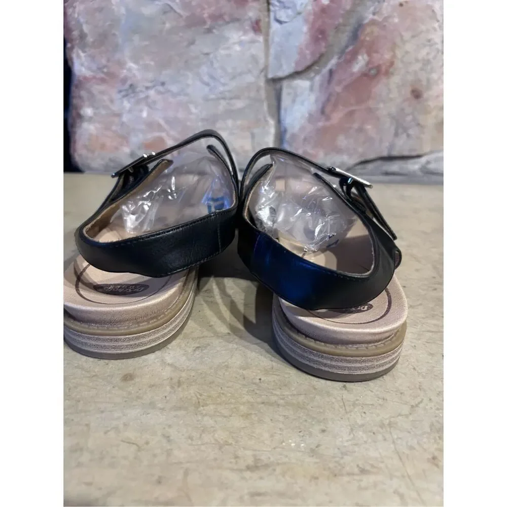 Dr Scholl’s Karma Black Buckled Open Toe Sandals Women’s Size 10